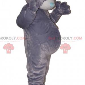 Mascote urso muito macio, com seu focinho azul. - Redbrokoly.com