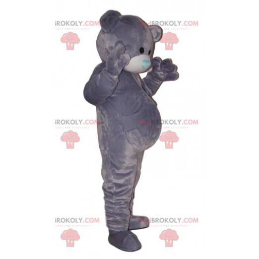 Mascota oso muy suave, con su hocico azul. - Redbrokoly.com