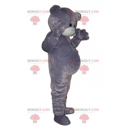 Mascote urso muito macio, com seu focinho azul. - Redbrokoly.com