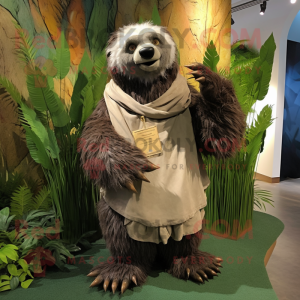 Olive Sloth Bear mascotte...