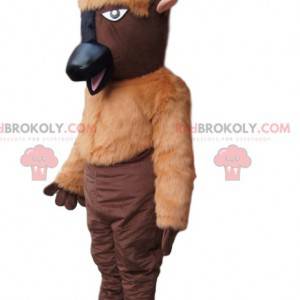 Mascote de búfalo marrom com chifres brancos - Redbrokoly.com