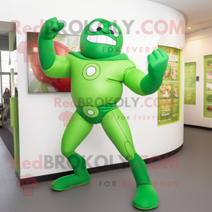 Green Superhero mascotte...