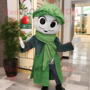 nan Spinach mascot costume character dressed with a Dress Shirt and Scarves