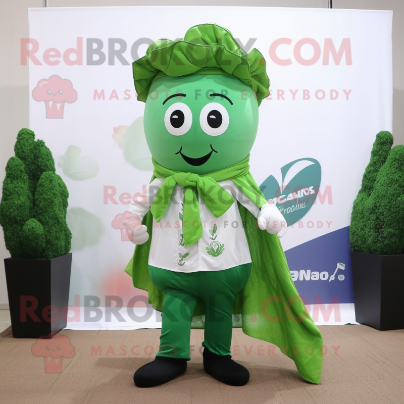 nan Spinach mascot costume character dressed with a Dress Shirt and Scarves