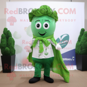 nan Spinach mascot costume character dressed with a Dress Shirt and Scarves