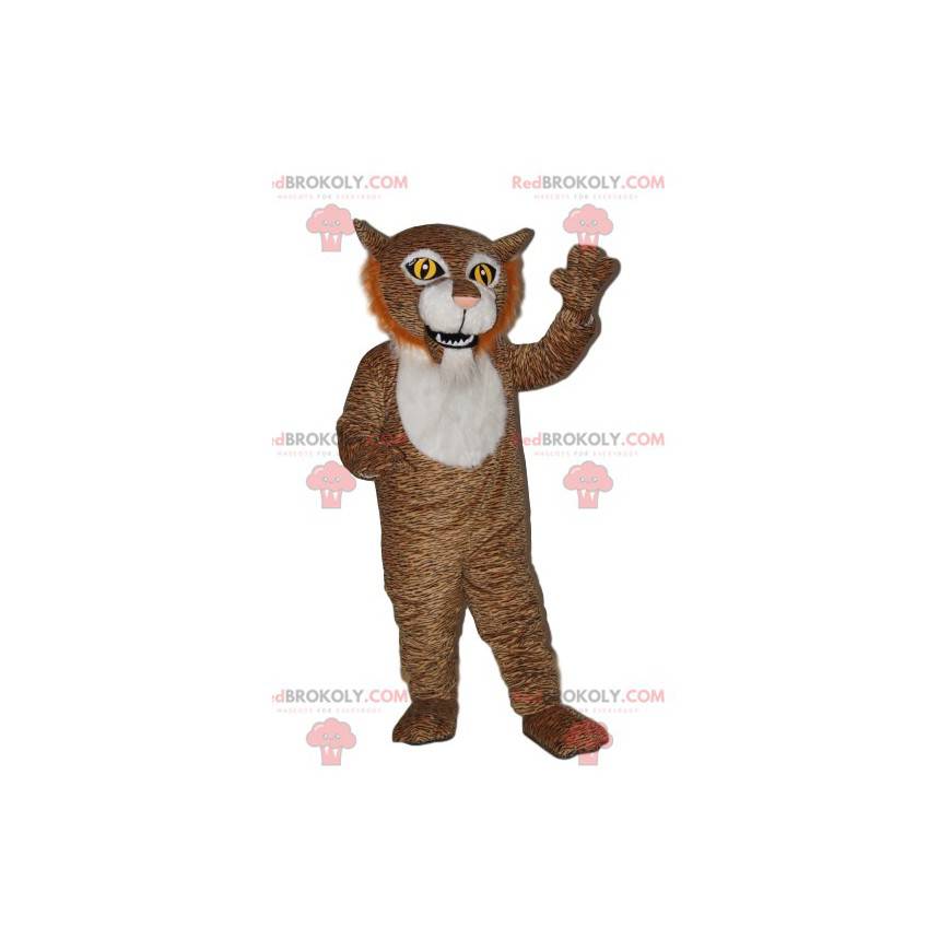 Mascote tigre marrom com olhos encantadores - Redbrokoly.com