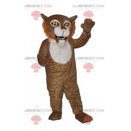 Mascote tigre marrom com olhos encantadores - Redbrokoly.com