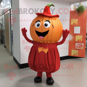 Red Pumpkin maskot drakt...