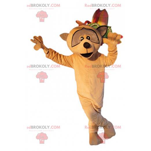 Mascot mapache beige. Disfraz de mapache - Redbrokoly.com