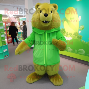 Lime Green Beaver mascotte...