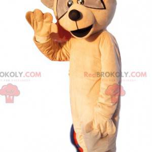 Maskot beige tvättbjörn. Tvättbjörn kostym - Redbrokoly.com