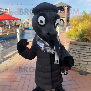 Black Seahorse mascotte...