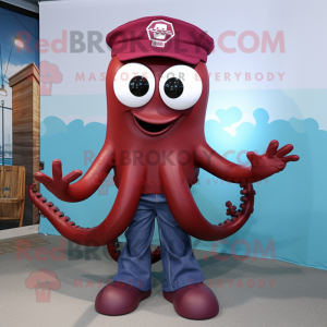 Maroon Octopus mascotte...