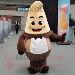 Brown Ice Cream Cone maskot...