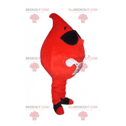 Cheerful Blood Drop Mascot With Sunglasses - Redbrokoly.com