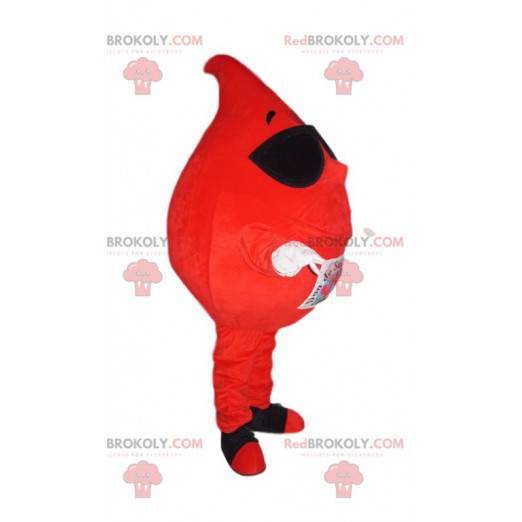 Vrolijke bloeddruppelmascotte met zonnebril - Redbrokoly.com