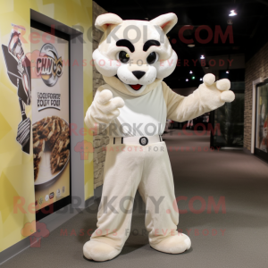 Creme Bobcat maskot kostume...