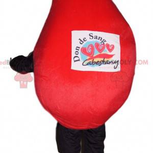 Red drop mascotte met een grote glimlach - Redbrokoly.com