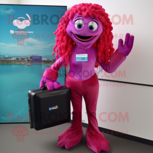 Magenta sjöjungfru maskot...