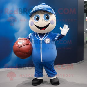 Blue Baseball Ball mascotte...