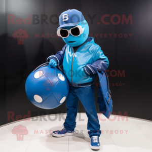 Blauer Baseball Maskottchen...