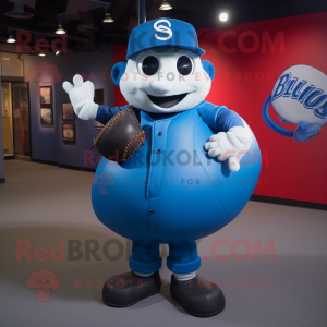 Blue Baseball Ball mascotte...