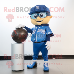 Blue Baseball Ball mascotte...