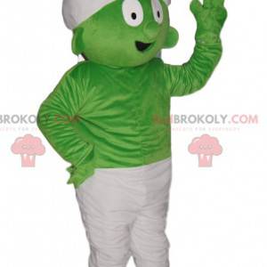 Mycket komisk grön schtroumph maskot - Redbrokoly.com