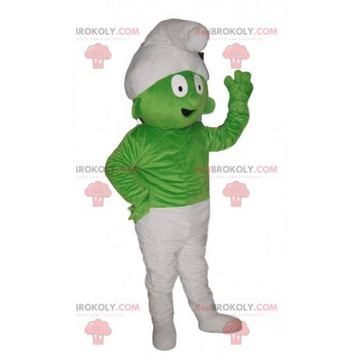 Zeer komische groene schtroumph-mascotte - Redbrokoly.com