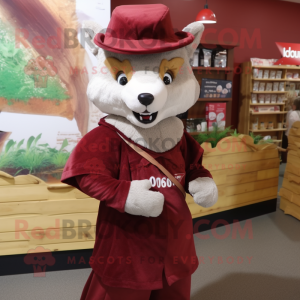 Maroon Dingo maskot kostume...