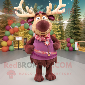 Maroon Elk mascotte kostuum...