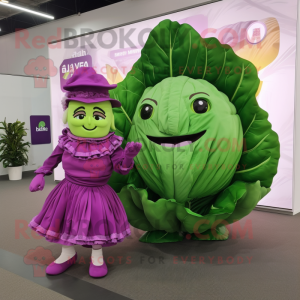 Magenta Cabbage Leaf maskot...