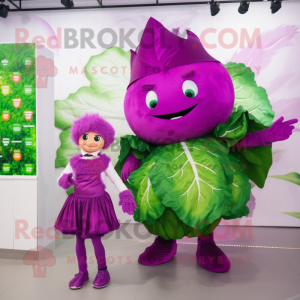 Magenta Cabbage Leaf maskot...