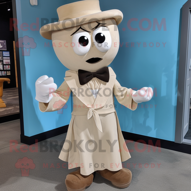 Tan Ghost mascot costume character dressed with a Dress Shirt and Bow ties Tan Ghost mascot costume character dressed with a Dress Shirt and Bow ties
