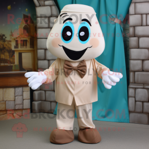 Tan Ghost maskot kostume...