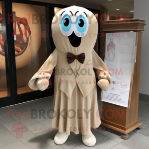 Tan Ghost maskot kostume...