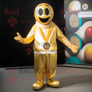 Gold Juggle maskot kostume...