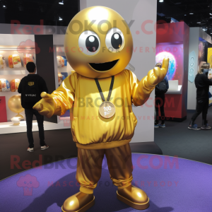 Gold Juggle maskot kostume...