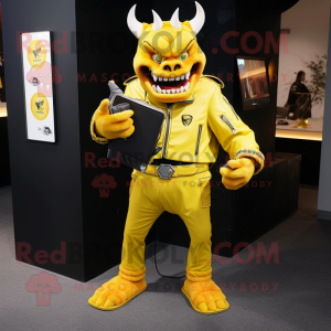 Citroengeel demon mascotte...