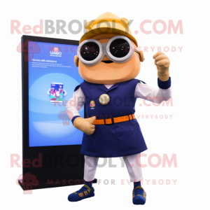 Navy Pad Thai mascot costume character dressed with a Swimwear and Smartwatches