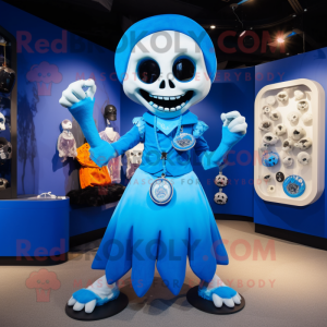 Blue Skull maskot drakt...