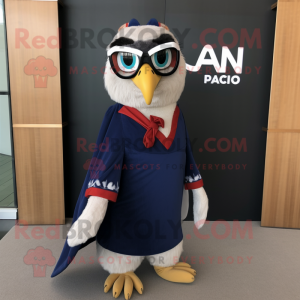 nan Falcon mascot costume character dressed with a A-Line Skirt and Sunglasses