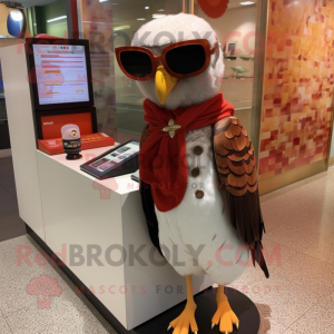 nan Falcon mascot costume character dressed with a A-Line Skirt and Sunglasses