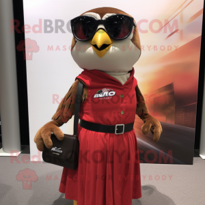 nan Falcon mascot costume character dressed with a A-Line Skirt and Sunglasses