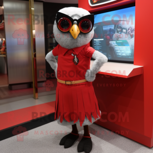 nan Falcon mascot costume character dressed with a A-Line Skirt and Sunglasses