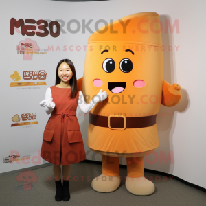 Rust Miso Soup mascot costume character dressed with a Midi Dress and Foot pads