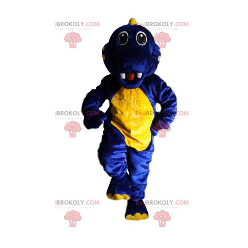 Midnight blue and yellow dinosaur mascot - Redbrokoly.com