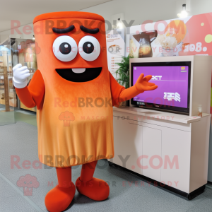 Rust Miso Soup mascot costume character dressed with a Midi Dress and Foot pads