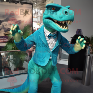 Teal Tyrannosaurus mascotte...