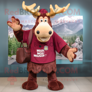 Maroon Moose maskot kostume...